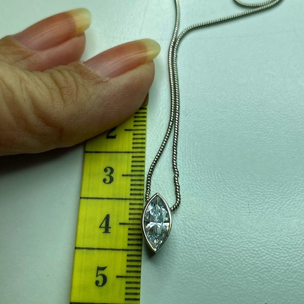 Sterling 925 Vietnam CZ Marquise Diamond Drop - Picture 8 of 8